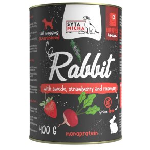 SYTA MICHA Chef Rabbit with turnip, strawberry and rosemary - vdfoder til hunde - 400g