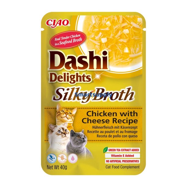 Inaba Cat Dashi Delights Silky Bouillon Kylling Med Ost - Godbid Til Katte - 40G