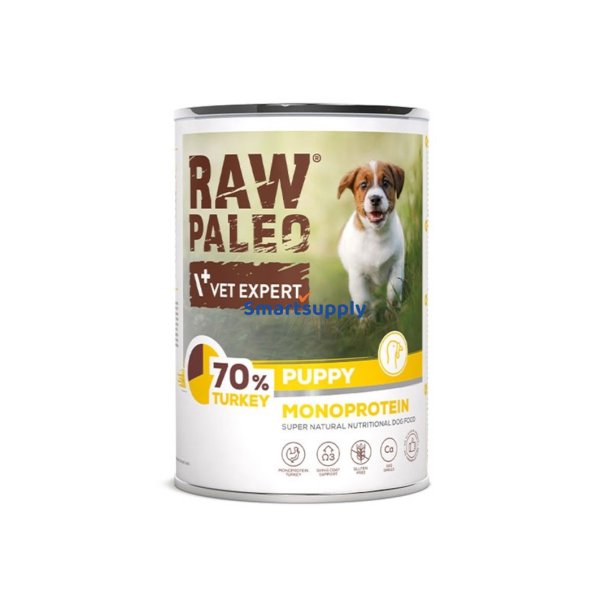 RAW PALEO Puppy Monoprotein Kalkun - vdfoder til hvalpe - 400 g