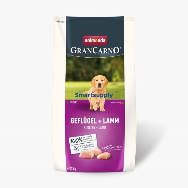 Animonda Gran Carno Junior Fjerkr Med Lam - Trfoder Til Hunde - 12 Kg