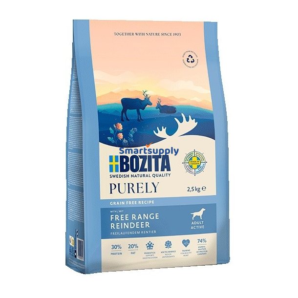 Bozita Purely Adult Rensdyr - Trfoder Til Hunde - 2,5 Kg