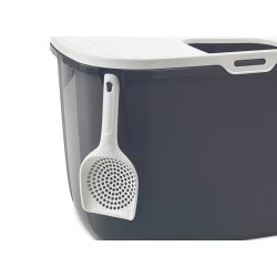 Savic Hop Antracit Med Hvidt Lg  Kattebakke  58,5X39x39,5 cm  1 Stk
