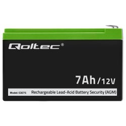 Qoltec 53076 AGM batteri | 12V | 7Ah | Sikkerhed