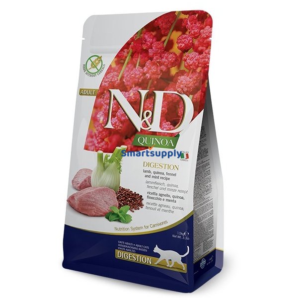 Farmina N &amp; D Quinoa Fordjelse Lam Og Fennikel - Trfoder Til Kat - 1,5 Kg