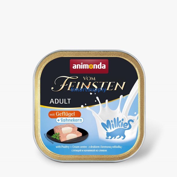 Animonda Vom Feinsten Voksenmlke Med Fjerkr Og Cremet Fyld - Vdfoder Til Katte - 100G