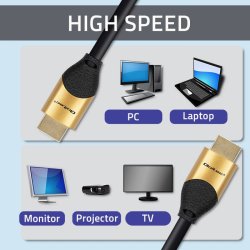 Qoltec 50356 HDMI v2.1 Kabel Ultra High Speed 8K | 60Hz | 28AWG | GOLD | 3m