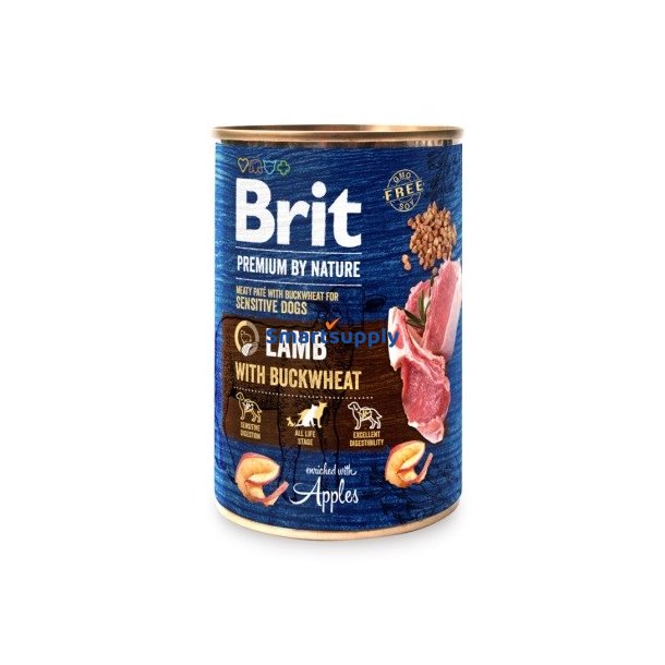 Brit Premium By Nature Lam Med Boghvede - Vdfoder Til Hunde - 400 G