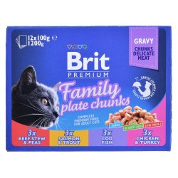 BRIT Cat Pouches Family Plate - vdfoder til katte - 12 x 100g