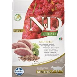 FARMINA N&D Quinoa Cat Duck, Broccoli, Asparagus Neutered Adult  - trfoder til kattekillinger - 300 g
