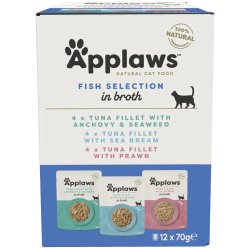 APPLAWS Fish selection multipack in broth - vd kattefoder - 12x70g