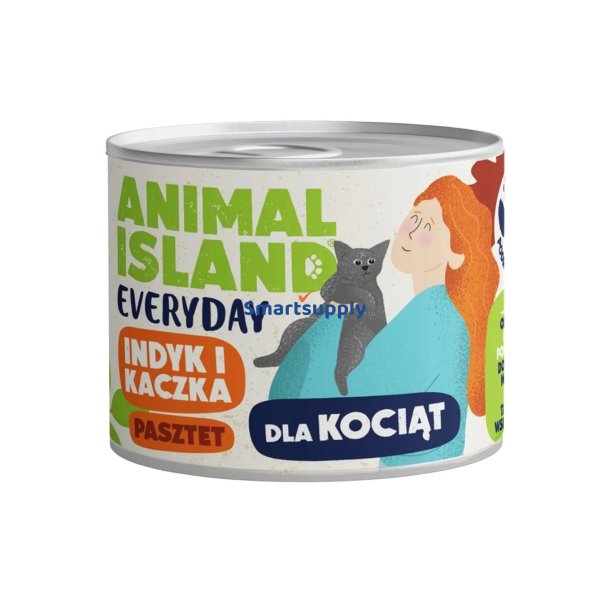 ANIMAL ISLAND Everyday Turkey and duck for kittens - vd kattefoder - 185g