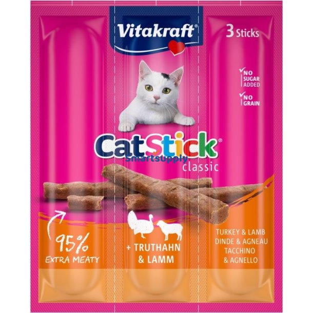 Vitakraft Cat Stick Kalkun Og Lam - Kattegodbidder - 18 G