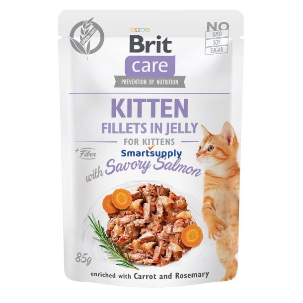 Brit Care Fileter I Gel&eacute; Laksefileter - Vd Killingefoder - 85 G