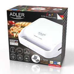 Adler AD 3070W Sandwich-brdrister Hvid
