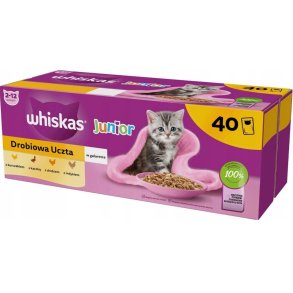 WHISKAS Junior Poultry in jelly - vd kattefoder - 40 x 85g