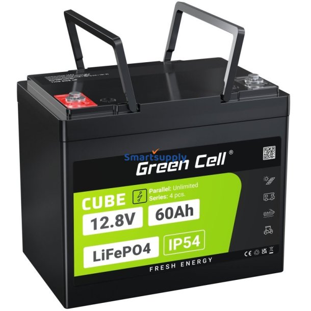 Green Cell Lfpgc12v60ah Ups Batteri Lithium Iron Phosphate (Lifepo4) 12,8V 60 Ah