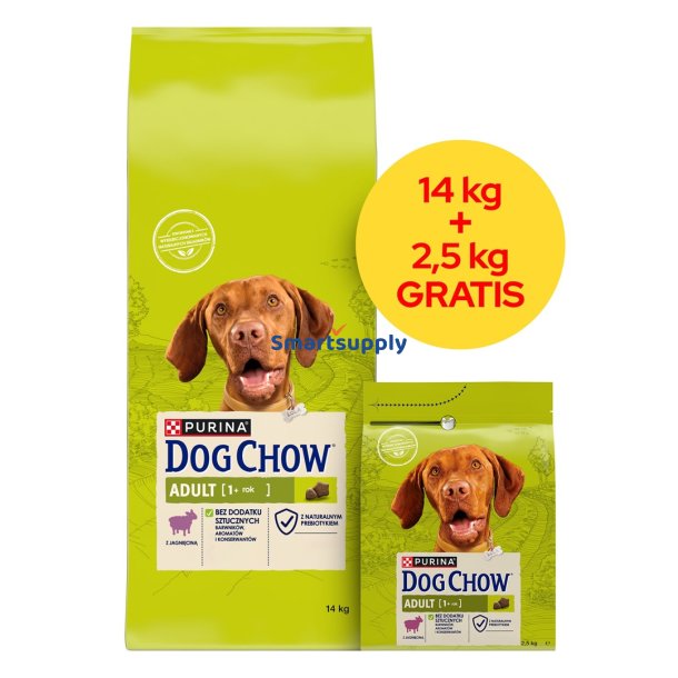 PURINA Dog Chow Adult Lamb - trfoder til hunde - 14 + 2,5kg