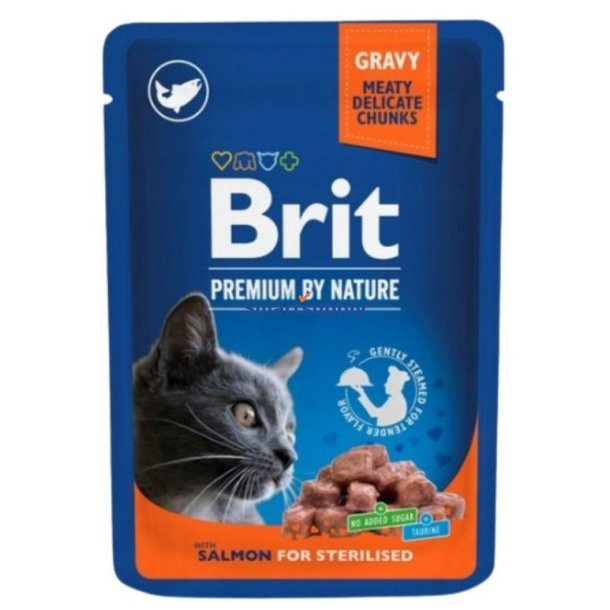 Brit Premium Cat Laks Sterilized - Vdfoder Til Katte - 100G
