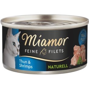 MIAMOR Feine Filets Naturell Tuna with shrimps - vd kattefoder - 80g