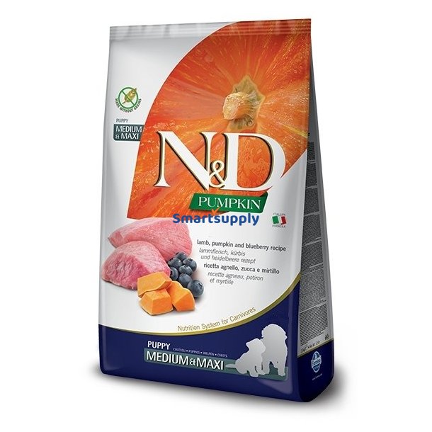 FARMINA N&D GF PUMPKIN DOG LAMB&BLUEBERRY PUPPY MEDIUM/MAXI 12kg