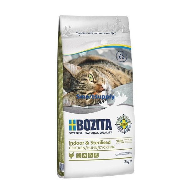 Bozita - Indendrs &amp; Steriliseret Kylling - Trfoder Til Steriliserede Katte - 2 Kg