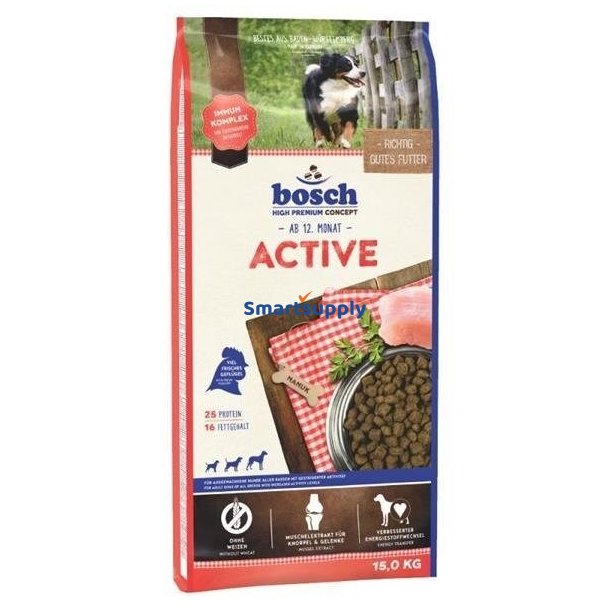 Bosch Active - Trfoder Til Hunde - 15 Kg
