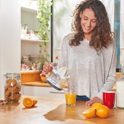 Black & Decker BXCJ25E Frugtpresser 25 W Gr, Transparent, Hvid