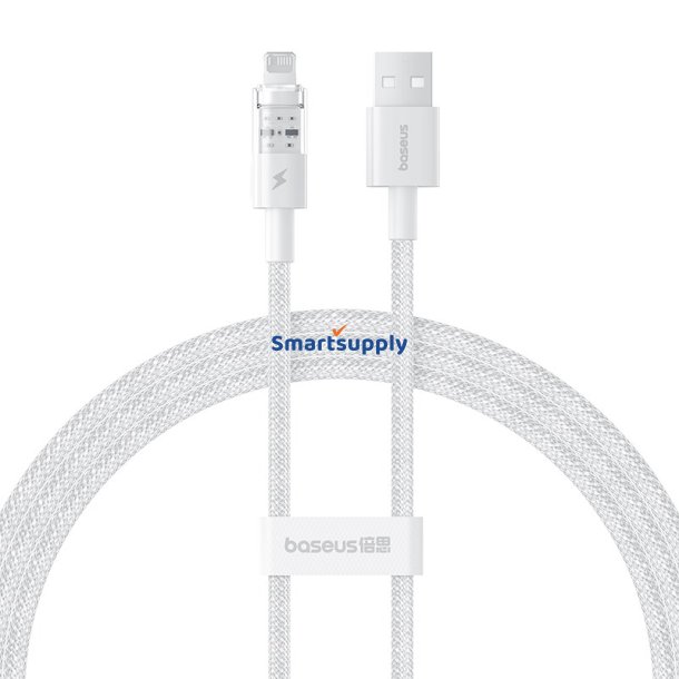 Baseus Gem USB til IP 2.4A hurtigopladningskabel 1 m Hvid