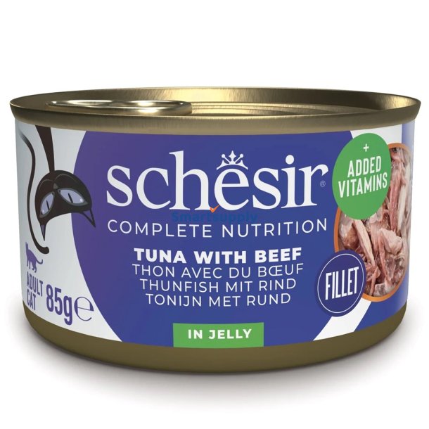 SCHESIR Tuna with beef in jelly - vd kattefoder - 85g