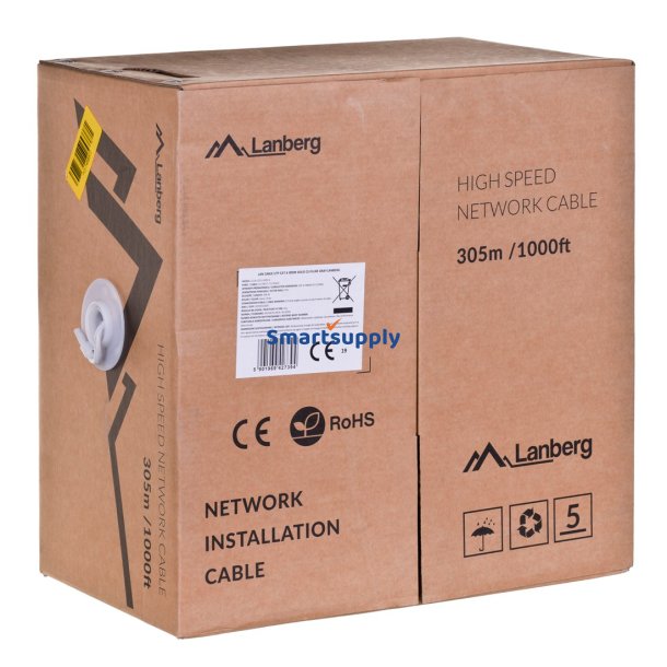 Lanberg Lcu6-12Cu-0305-S Netvrkskabel 305 M Cat 6 U/Utp Gr