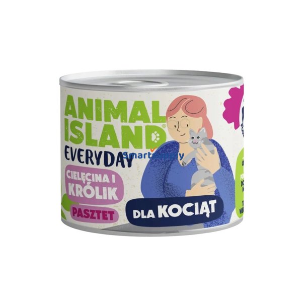 ANIMAL ISLAND Everyday Veal and rabbit for kittens - vd kattefoder - 185g