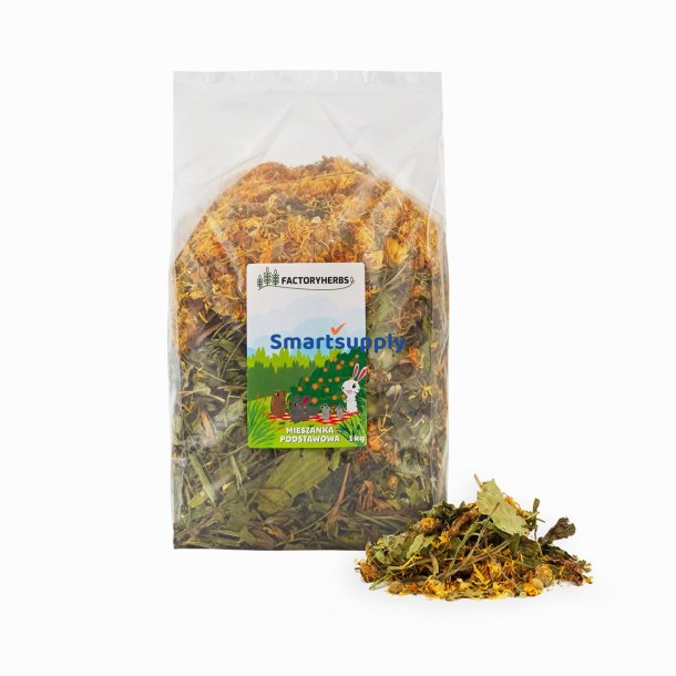 Factoryherbs Grundblanding - Foder Til Kaniner Og Gnavere - 1 Kg