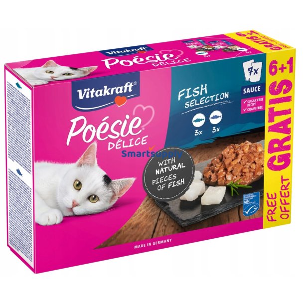 VITAKRAFT Posie Delice Fish selection - vd kattefoder - 6 + 1 x 85g