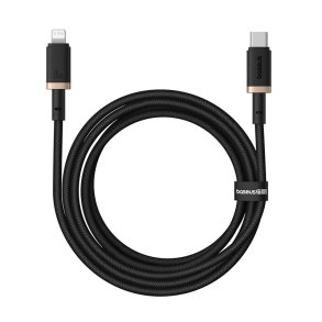 Baseus Dura USB-C - iP - USB-C til Lightning-kabel (7-pin) 20 W, 2 m (sort, guld)