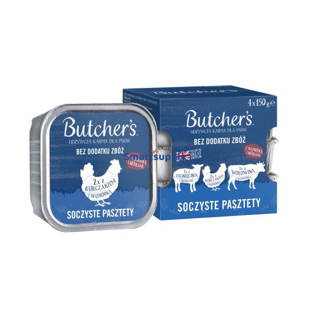 Butcher's Original Mix Juicy Pates - Vdfoder Til Hunde - 4 X 150G