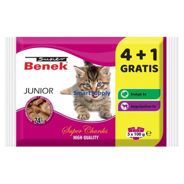 Super Benek Junior - Vdfoder Til Katte - 5 X 100G