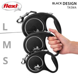 Flexi Black Design L 5 m Fleksibel hundesnor