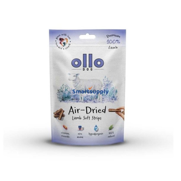 OLLO Air-Dried Lamb strips - godbid til hund - 80g