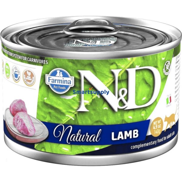 Farmina N &amp; D Cat Natural Lamme- Vdfoder Til Katte - 140 G