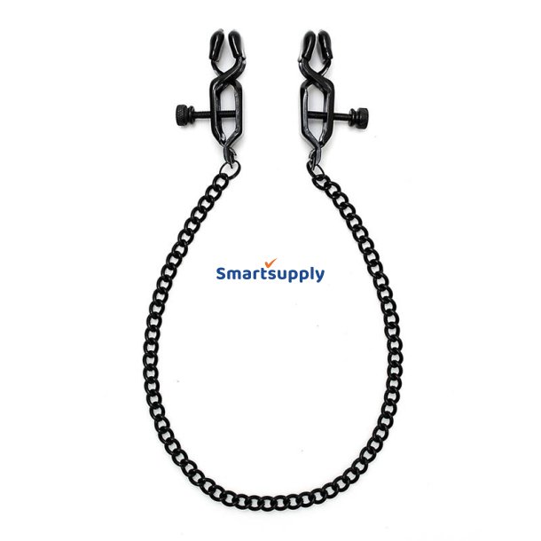 Adjustable nipple clamps with black chain