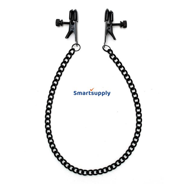 Adjustable nipple clamps with black chain