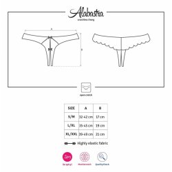 Alabastra Crotchless Thong White - S/M