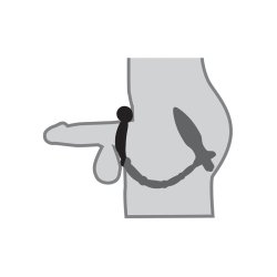 Anal Plug with Chain and Vibration Ass-Kicker Black