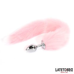 Anal Plug with Fox Tail Pink 40 cm