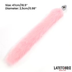 Anal Plug with Fox Tail Pink 40 cm