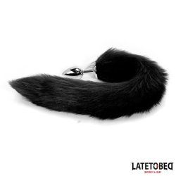 Anal plug with tail Black 40 cm