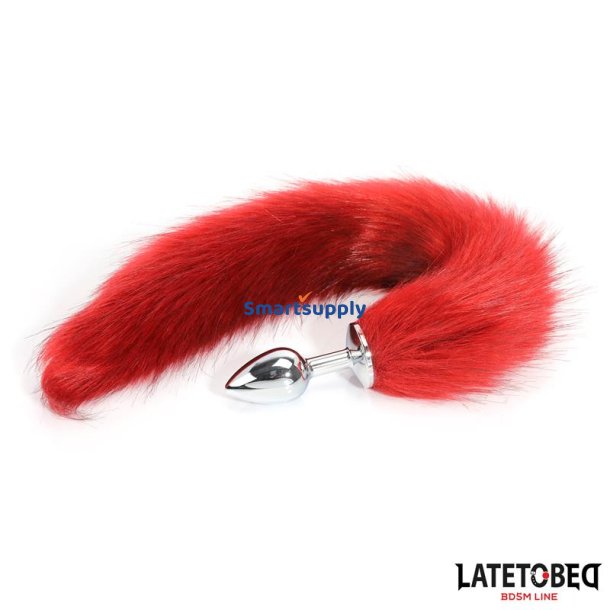 Anal plug with tail Dark Red 40 cm