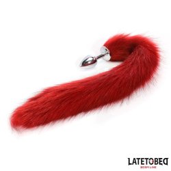 Anal plug with tail Dark Red 40 cm