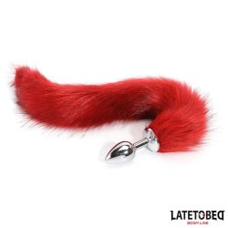 Anal plug with tail Dark Red 40 cm