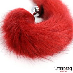 Anal plug with tail Dark Red 40 cm